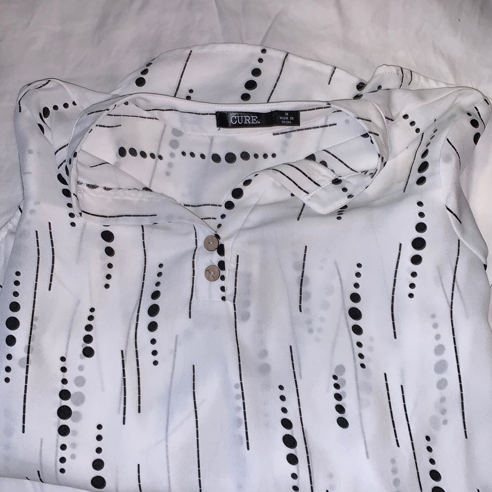 Black and white, button down blouse